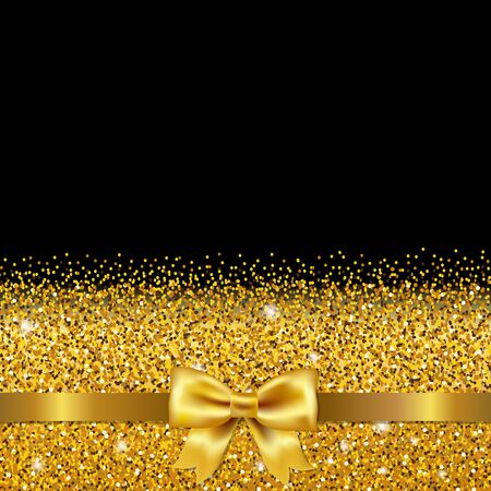 Golden Glitter Postcard With Gradient Mesh, Vector Illustrationのイラスト素材