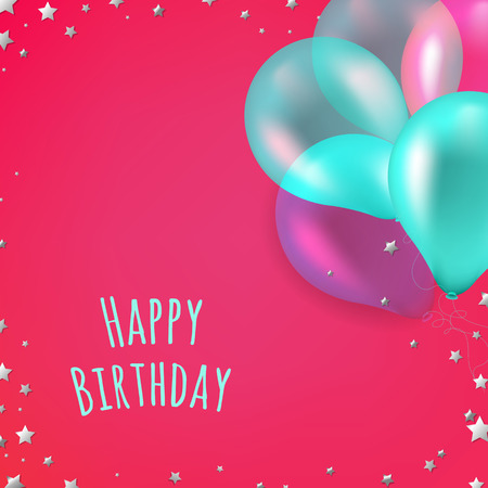 Birthday Card, With Gradient Mesh, Vector Illustrationのイラスト素材