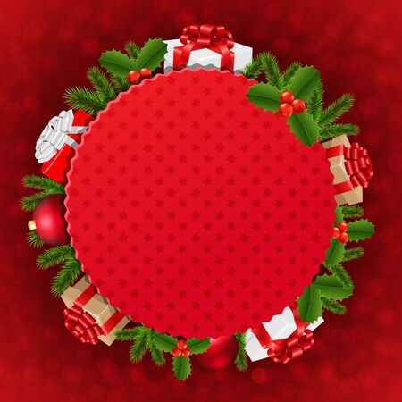 Christmas Discount Poster With Gradient Mesh, Vector Illustrationのイラスト素材
