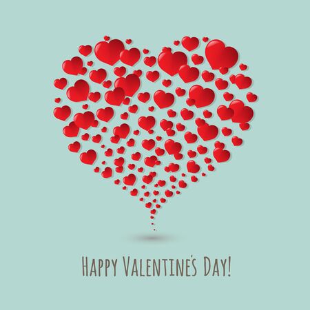 Happy Valentines Day Card With Gradient Mesh, Vector Illustrationのイラスト素材