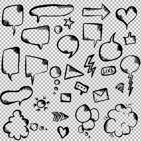 Color Paper Speech Bubbles Set Gradient Mesh, Vector Illustrationのイラスト素材
