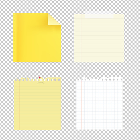 Collection Of Note Papers Gradient Mesh, Vector Illustrationのイラスト素材