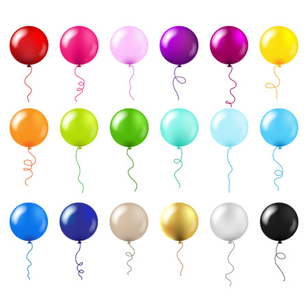 Balloons Big Set Gradient Mesh, Vector Illustrationのイラスト素材