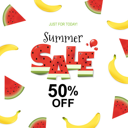 Summer Sale Banner, Vector Illustration, With Gradient Meshのイラスト素材