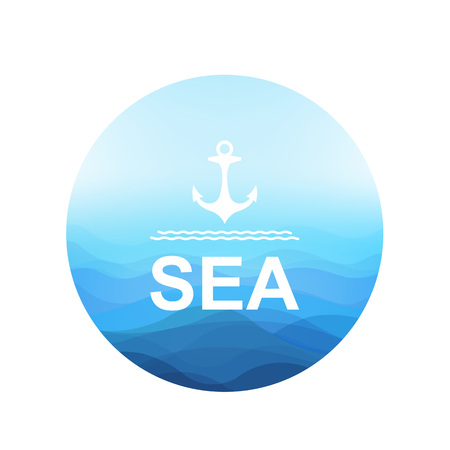 Sea Poster Gradient Mesh, Vector Illustrationのイラスト素材