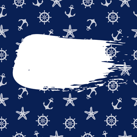 Blue Marine Pattern With Blot, Vector Illustrationのイラスト素材