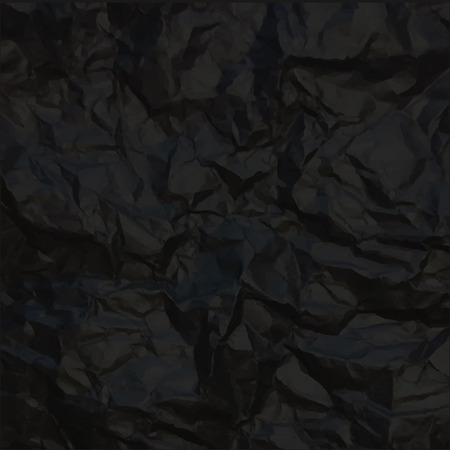 Black Crumpled Paper With Gradient Mesh, Vector Illustrationのイラスト素材