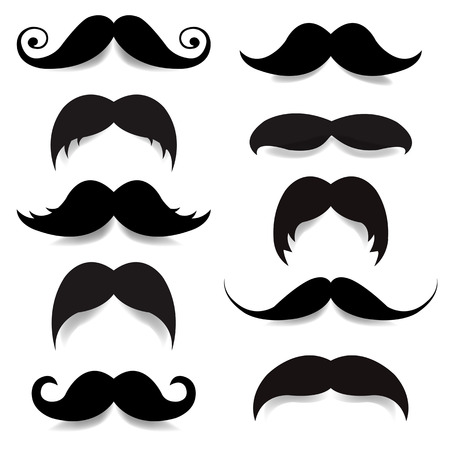 Mustache Big Set With Gradient Mesh, Vector Illustrationのイラスト素材