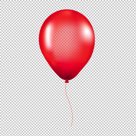 Red Balloon Isolated Transparent Background With Gradient Mesh, Vector Illustrationのイラスト素材