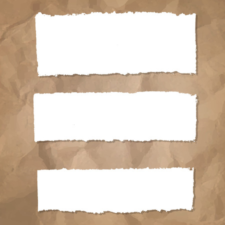 Ripped Paper Set With Cardboard Background With Gradient Mesh, Vector Illustrationのイラスト素材