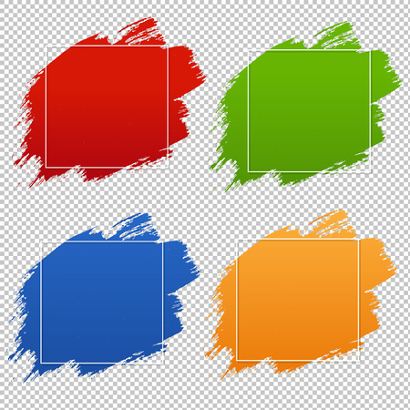 Colorful Blobs Banner Set Transparent Background, Vector Illustrationのイラスト素材
