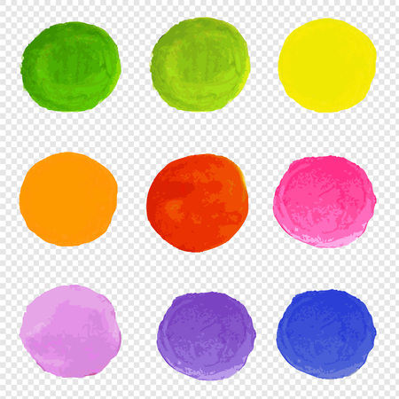Watercolor Blots Set Transparent Background, Vector Illustrationのイラスト素材