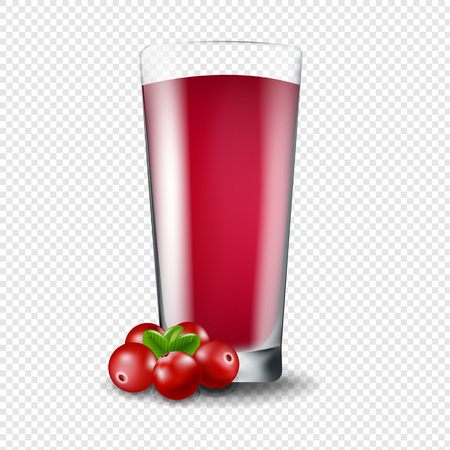 Juice Of Cranberry Transparent Background With Gradient Mesh, Vector Illustrationのイラスト素材