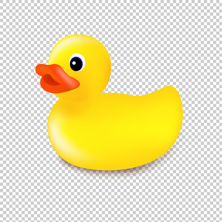 Rubber Duck Isolated Transparent Background With Gradient Mesh, Vector Illustrationのイラスト素材
