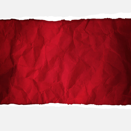 Crumpled Red Paper With Gradient Mesh, Vector Illustrationのイラスト素材