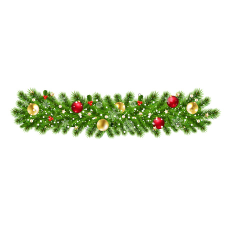 Christmas Garland Isolated Background With Gradient Mesh, Vector Illustrationのイラスト素材