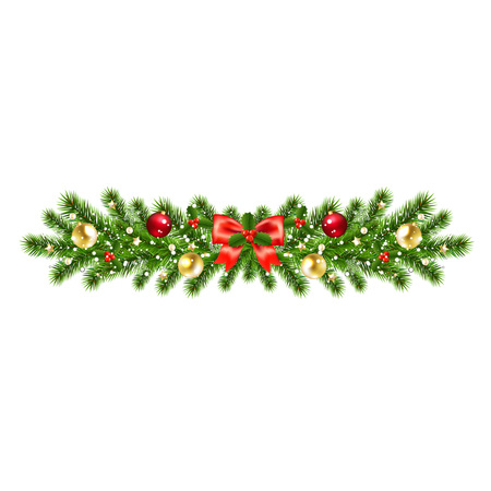 Christmas Wreath Isolated With Gradient Mesh, Vector Illustrationのイラスト素材