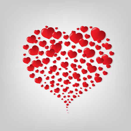 Red Heart Symbol With Gradient Mesh, Vector Illustrationのイラスト素材