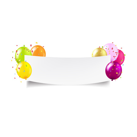 Happy Birthday Banner With Gradient Mesh, Vector Illustrationのイラスト素材