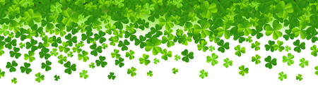 Border With Clovers With Gradient Mesh, Vector Illustrationのイラスト素材