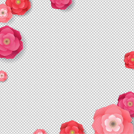 Flowers Frame Isolated With Gradient Mesh, Vector Illustrationのイラスト素材