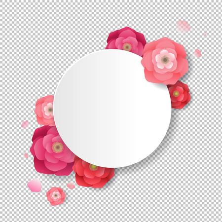 Postcard With Flowers Transparent Background With Gradient Mesh, Vector Illustrationのイラスト素材