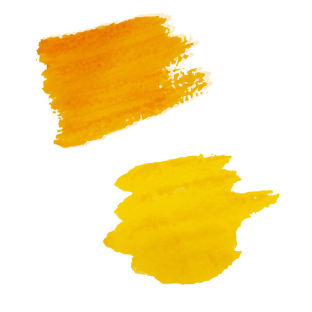 Yellow Blots Isolated, Vector Illustrationのイラスト素材