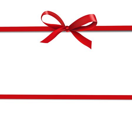 Red Ribbon Isolated White Background With Gradient Mesh, Vector Illustrationのイラスト素材