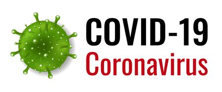 Coronavirus Poster With White Background With Gradient Mesh, Vector Illustrationのイラスト素材