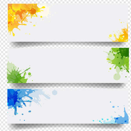 Banners Set With Blobs Isolated White Background With Gradient Mesh, Illustrationのイラスト素材