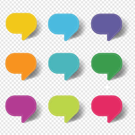 Speech Bubble set Isolated Transparent Background With Gradient Mesh, Vector Illustrationのイラスト素材