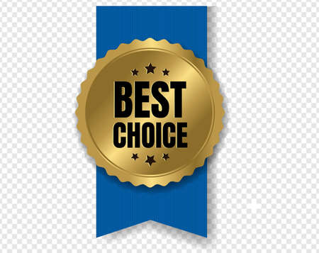 Best Choice Badge With Ribbon And Transparent Background With Gradient Mesh, Vector Illustrationのイラスト素材