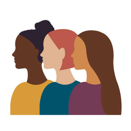 Different Ethnicity Women Poster Isolated, Vector Illustration