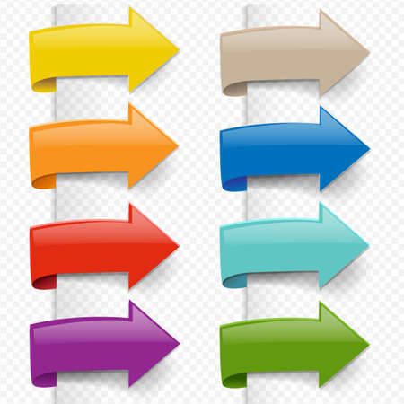 Bright Arrows Web Set Isolated Transparent With Gradient Mesh, Vector Illustrationのイラスト素材