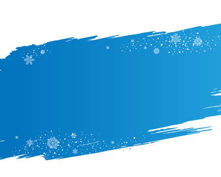 Background On Snowflakes And Blue Blobs, Vector Illustrationのイラスト素材