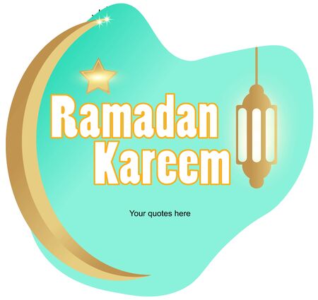 Ramadan kareem greeting card with green liquid backgroundのイラスト素材