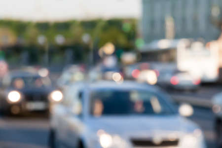 indistinct background in a look the avtomobidnykh of jams in the city in the summerの写真素材