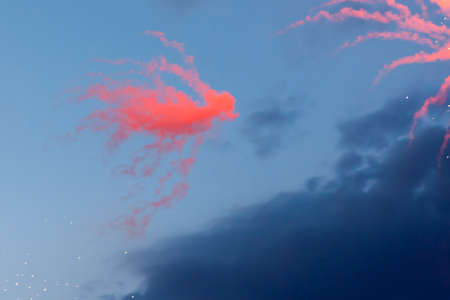 beautiful salute over the Neva River in the city of St. Petersburg, Russiaの写真素材