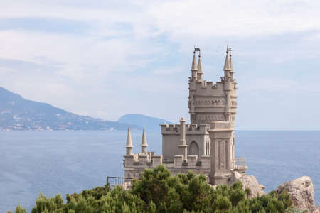 view of the Swallow's nest lock in the Crimea in clear summer dayのeditorial素材