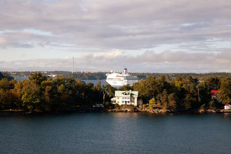 The Baltic Sea, Finland-September 28  2013 : the ferry of the VIKING LINE  and Silja LINE company floats across the Baltic Sea.Ferries of the VIKING Line company enjoy wide popularity at inhabitants of the Baltic States also transport daily a great numberのeditorial素材