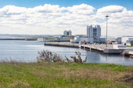 KRONSTADT, RUSSIA - 21 MAY: The ship passes through a complex of protective constructions from floods, RUSSIA - 21 MAY 2017. In St. Petersburg floods therefore they have constructed a protective complex are very frequentのeditorial素材