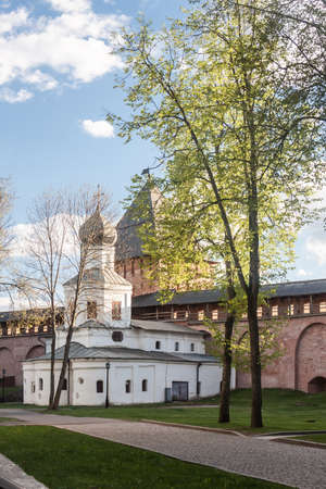 VELIKY NOVGOROD, RUSSIA - 23 MAY:The towers of Kremlin fortress , RUSSIA -23 MAY 2017.Novgorod-ancient Russian city with beautiful architectureのeditorial素材