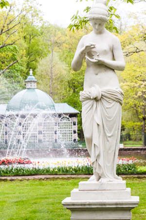 St. Petersburg, RUSSIA-JUNE 03, 2017.The fountain in the park of Petrodvorets. Peterhof-one of suburbs of St. Petersburg with a large number of ancient fountainsのeditorial素材