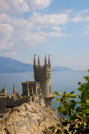 Crimea, RUSSIA-Jule 28 , 2019. view of the Swallow's nest lock in Crimea.the swallow's nest is the ancient castle on the rock over the seaのeditorial素材