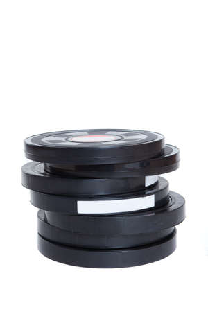 Couple of film reels isolated on whiteの写真素材