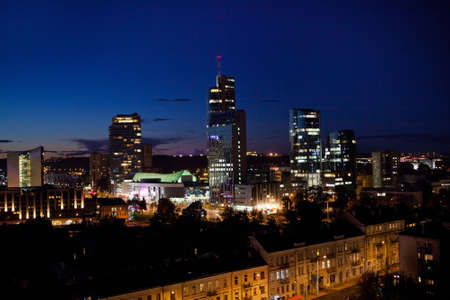 Vilnius city panorama by night