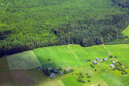 Land from a birdの写真素材