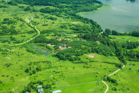 Land from a birdの写真素材