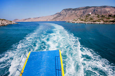 View from a boat in the seaの写真素材
