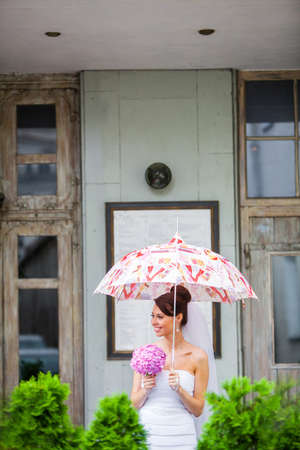Young bride on her wedding dayの写真素材